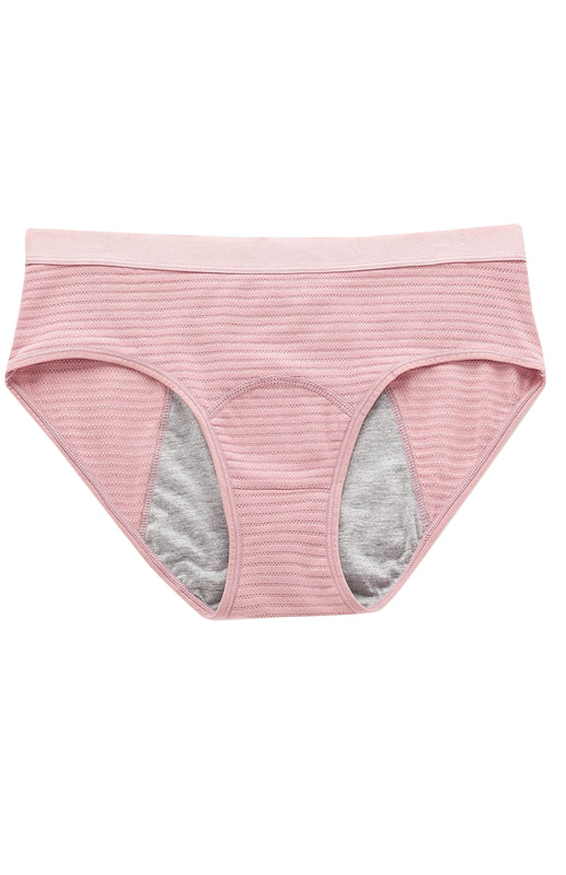 Period Underwear- Women's Cotton Hipster Period Panty Underwear- Lotus root Pink- Pekosa Women Clothing