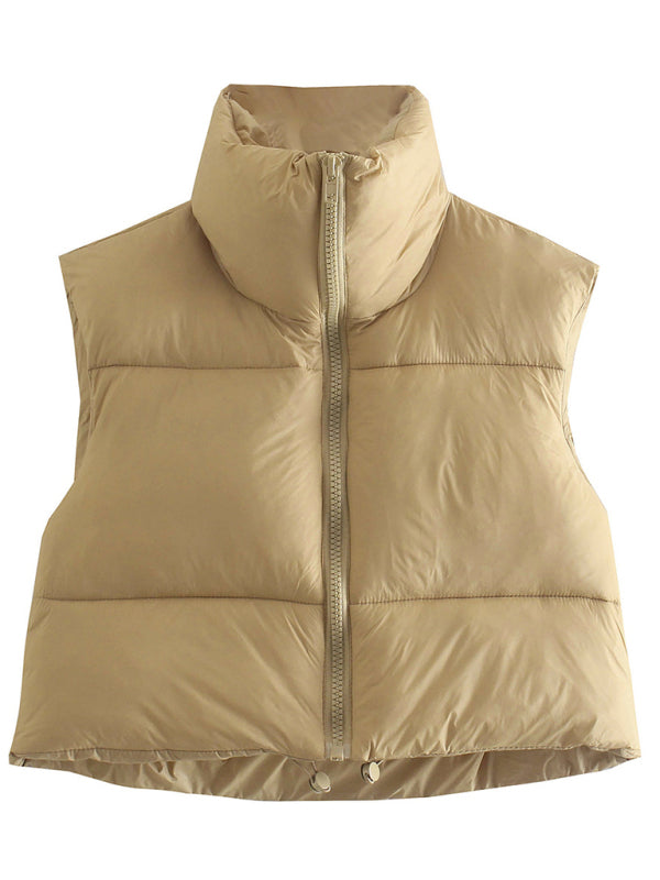 Puffer Jackets- Thick Zip-Up Puffer Vest Jacket for Winter Sports- - Pekosa Women Clothing