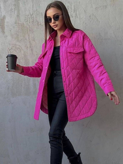 Quilted Jackets- Winter Cotton Longline Tie-Belt Coat Quilted Jacket- - Pekosa Women Clothing