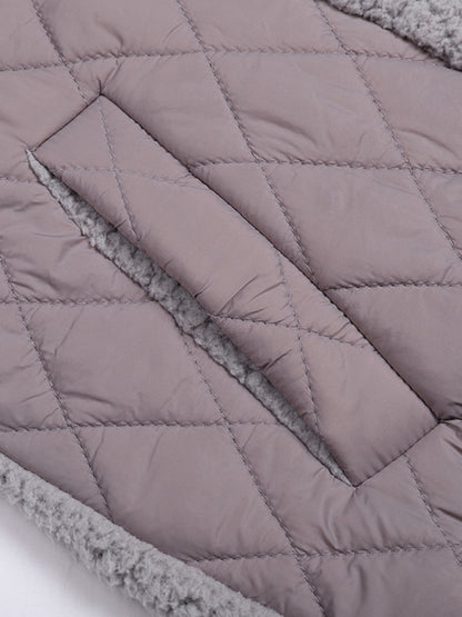 Quilted Jackets- Winter Zip-Up Fluffy Plush Quilted Jacket- - Pekosa Women Clothing