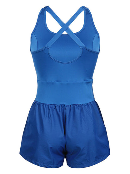 Rompers- Sleeveless Romper | Summer Sporty Playsuit- - Pekosa Women Clothing