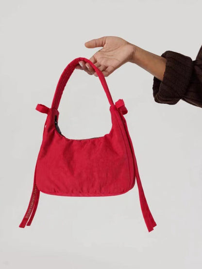 Shoulder Bags- Armpit Hobo Shoulder Bag- Red- Pekosa Women Clothing