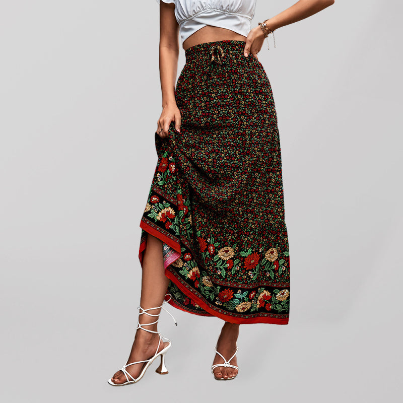 Skirt- Boho Chic Casual Floral Maxi Skirt for Women- - Pekosa Women Clothing