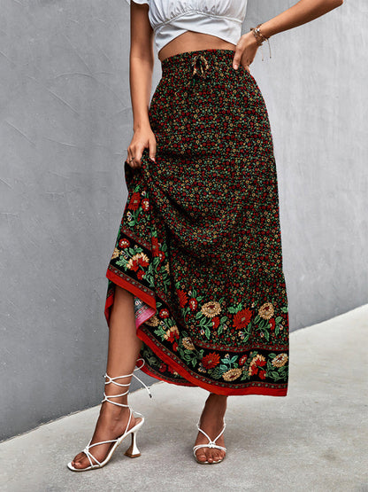 Skirt- Boho Chic Casual Floral Maxi Skirt for Women- - Pekosa Women Clothing