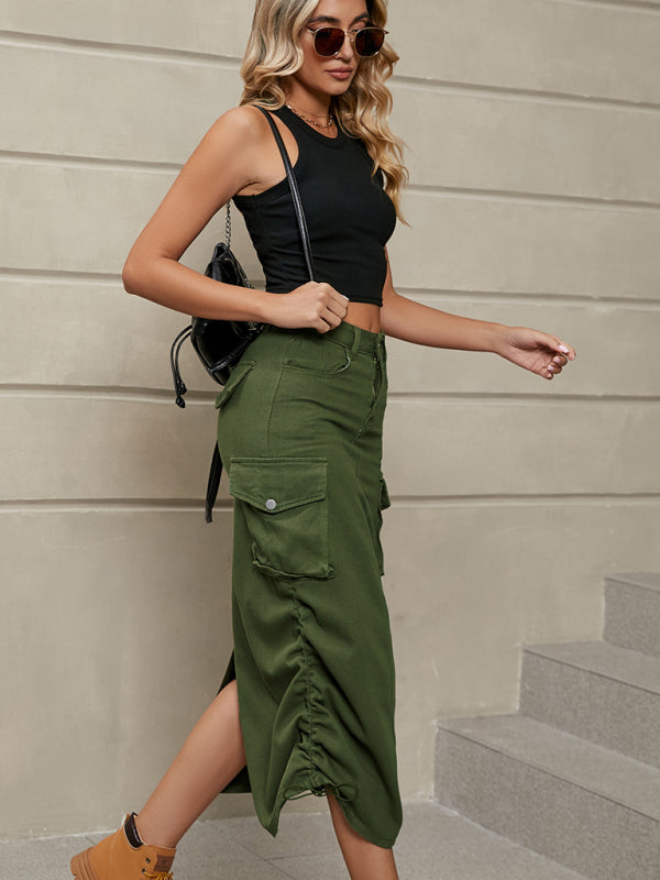 Skirt- Get Ready for Adventure with the Retro Parachute Cargo Skirt- - Pekosa Women Clothing