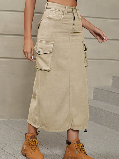 Skirt- Get Ready for Adventure with the Retro Parachute Cargo Skirt- - Pekosa Women Clothing