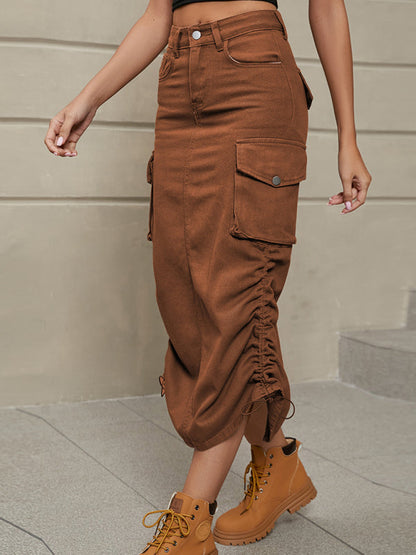 Skirt- Get Ready for Adventure with the Retro Parachute Cargo Skirt- - Pekosa Women Clothing