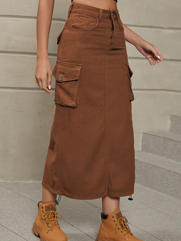 Skirt- Get Ready for Adventure with the Retro Parachute Cargo Skirt- - Pekosa Women Clothing