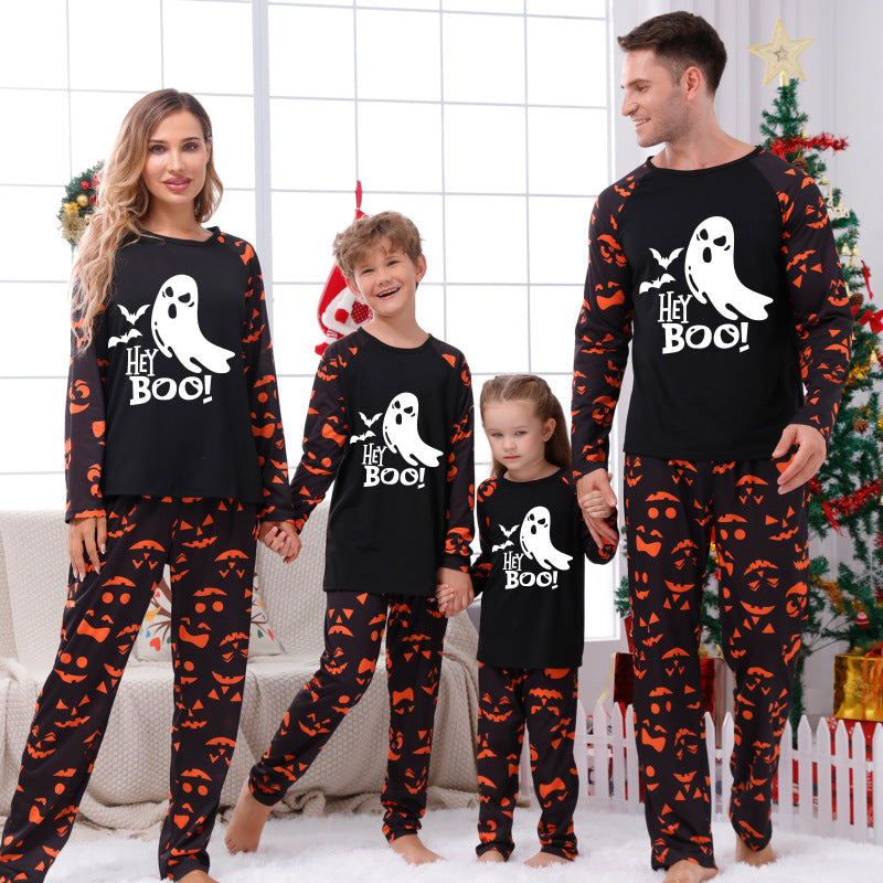 Sleepwear Set- Family Halloween Sleepwear 2 Piece Spooky Pajamas- Pattern1- Pekosa Women Clothing