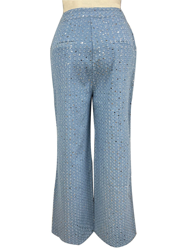 Sparkle Pants- Women's Sparkle Denim Party Pants- - Pekosa Women Fashion