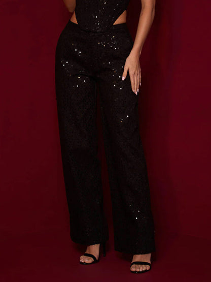 Sparkle Pants- Women's Sparkle Denim Party Pants- - Pekosa Women Fashion