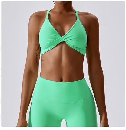 Sporty Bra- Solid Push-up Sporty Bra- Green- Pekosa Women Clothing