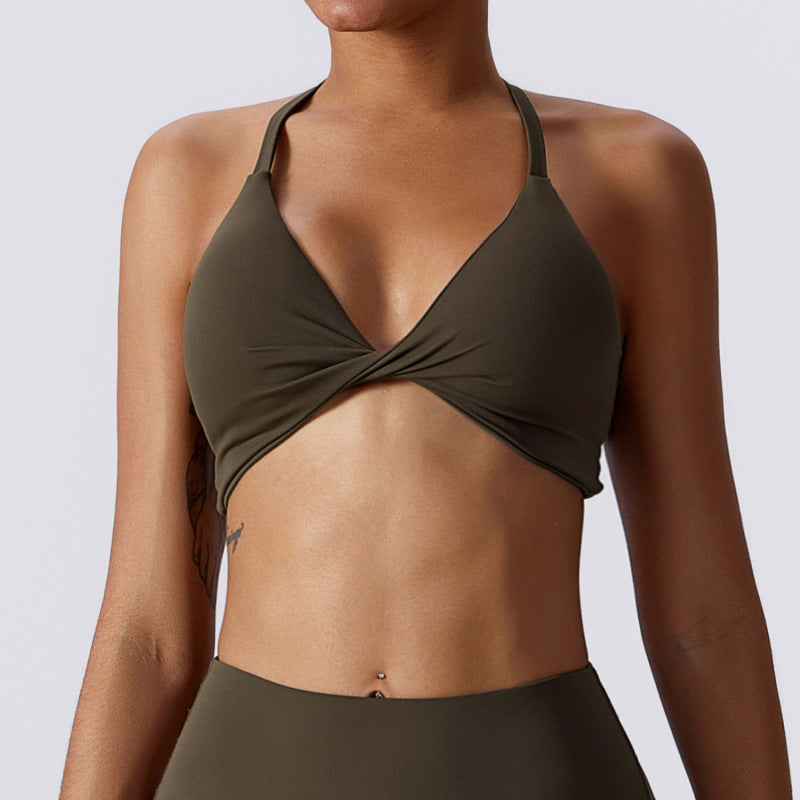 Sporty Bra- Solid Push-up Sporty Bra- Coffee- Pekosa Women Clothing