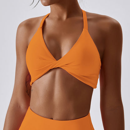 Sporty Bra- Solid Push-up Sporty Bra- Orange- Pekosa Women Clothing