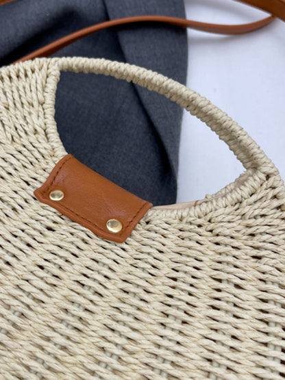 Straw Bags- Mini Crossbody Straw Bag- - Pekosa Women Clothing
