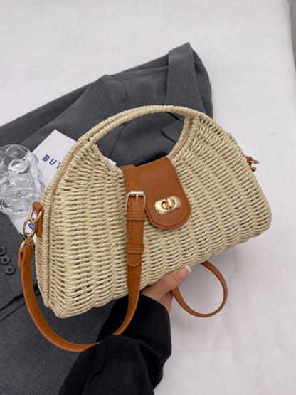 Straw Bags- Mini Crossbody Straw Bag- - Pekosa Women Clothing