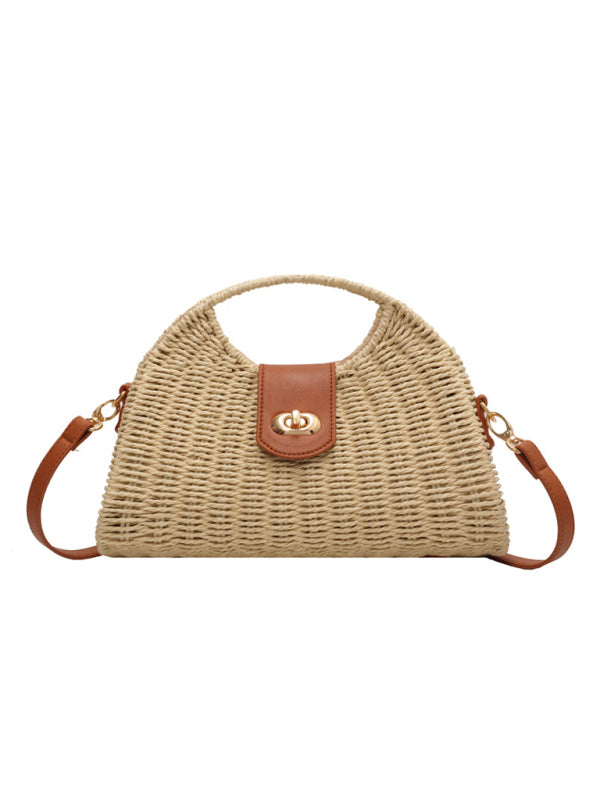 Straw Bags- Mini Crossbody Straw Bag- - Pekosa Women Clothing