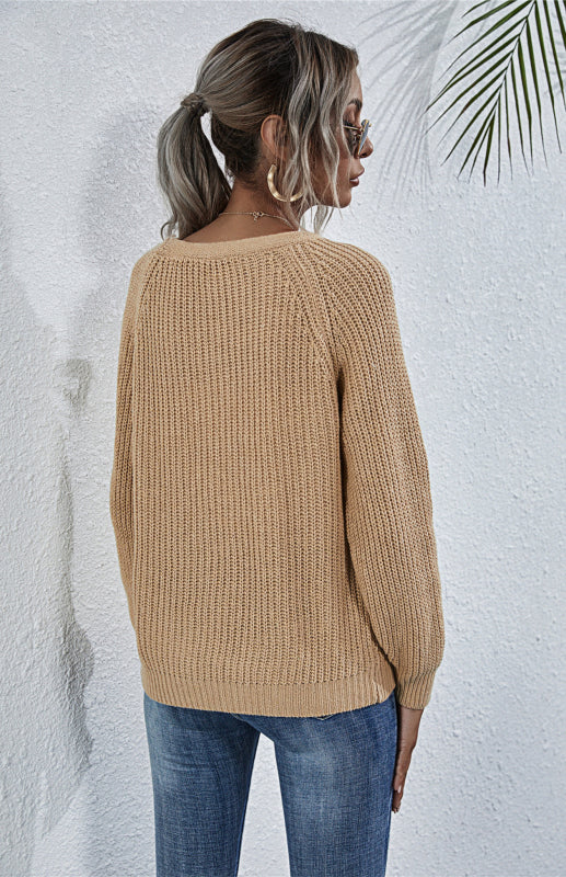 Sweaters & Cardigans- Wool Balloon Sleeve Cardigan - Oversized Sweater- - Pekosa Women Clothing