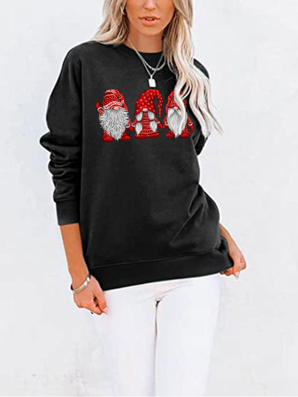 Sweaters- Christmas Cotton Pullover Santa’s Elf Xmas Sweatshirt with Pockets- - Pekosa Women Clothing