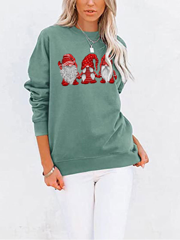 Sweaters- Christmas Cotton Pullover Santa’s Elf Xmas Sweatshirt with Pockets- - Pekosa Women Clothing