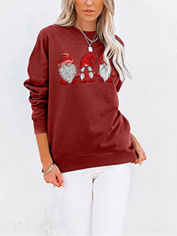 Sweaters- Christmas Cotton Pullover Santa’s Elf Xmas Sweatshirt with Pockets- - Pekosa Women Clothing