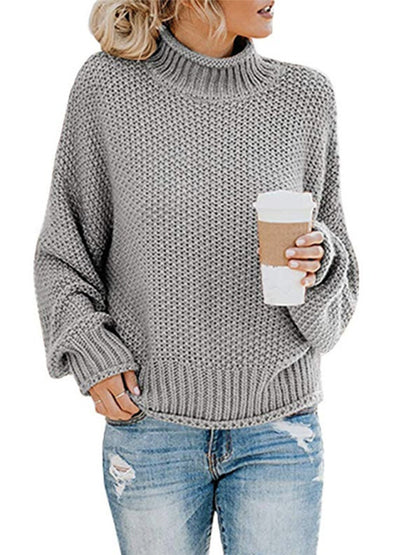 Sweaters- Cold-Proof Turtleneck Oversized Sweater Jumper- - Pekosa Women Clothing