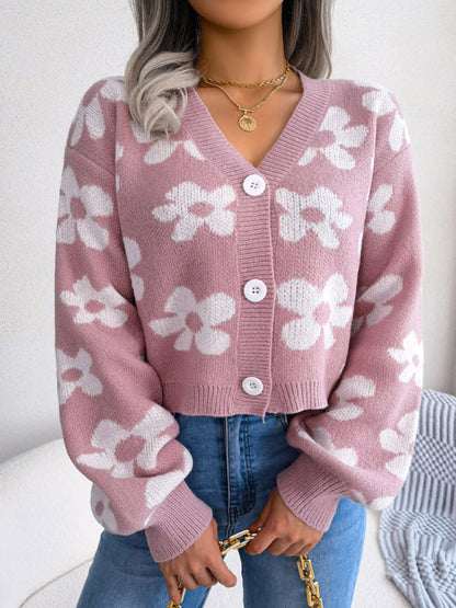 Sweaters- Fall & Winter Cropped Sweater - Knitted Button Down Cardigan- - Pekosa Women Clothing