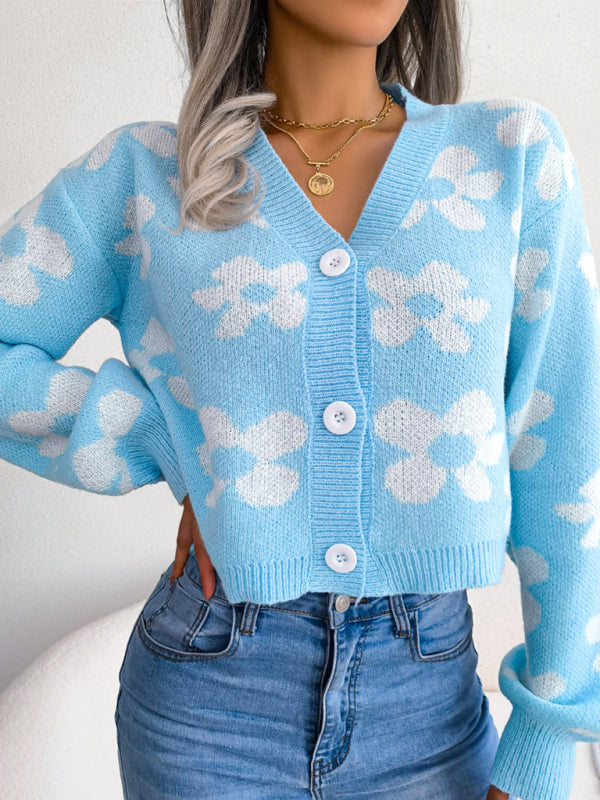 Sweaters- Fall & Winter Cropped Sweater - Knitted Button Down Cardigan- - Pekosa Women Clothing