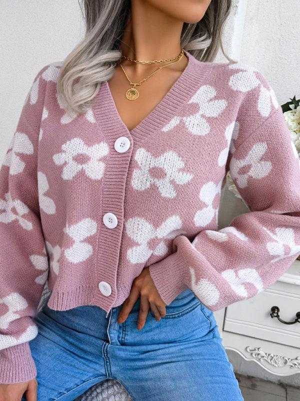Sweaters- Fall & Winter Cropped Sweater - Knitted Button Down Cardigan- - Pekosa Women Clothing