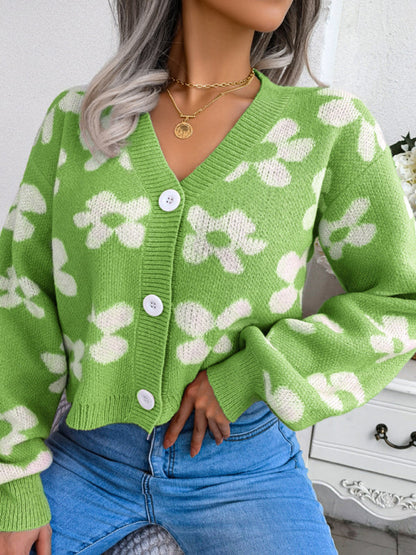 Sweaters- Fall & Winter Cropped Sweater - Knitted Button Down Cardigan- - Pekosa Women Clothing