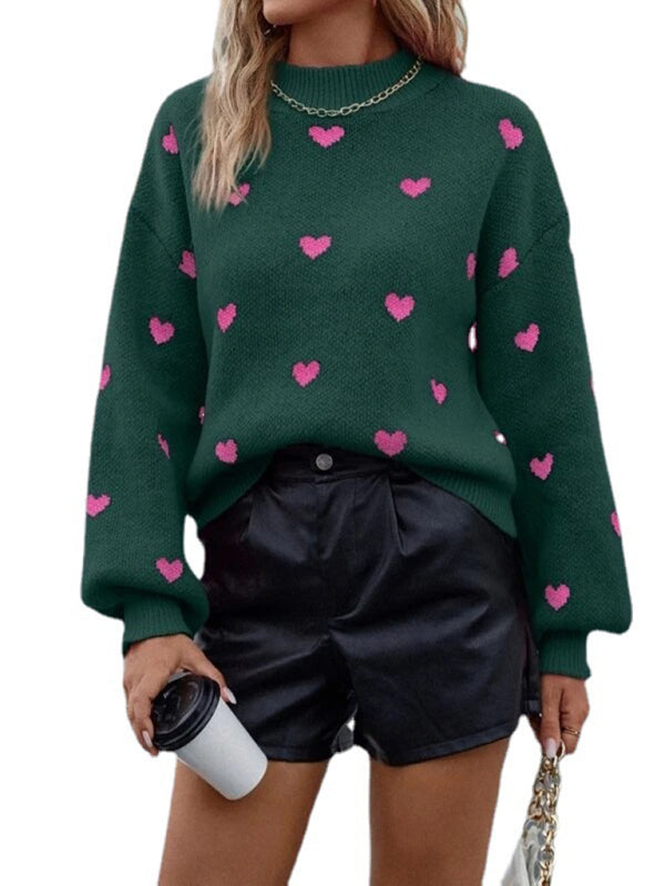 Sweaters- Love-Themed Valentine’s Day Sweater | Cozy Romantic Jumper- - Pekosa Women Clothing