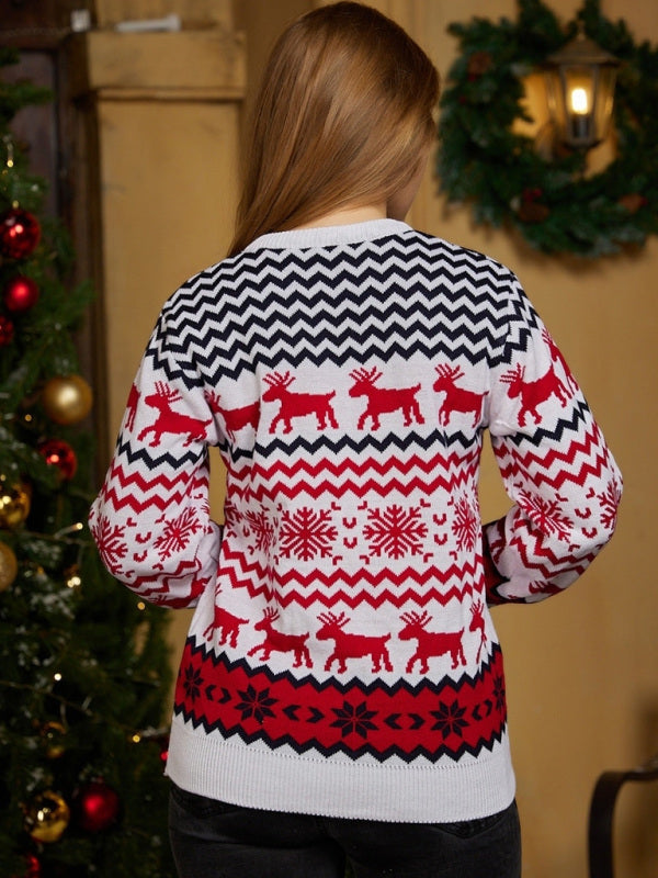 Sweaters- Reindeer Unisex Christmas Sweater for the Holiday Season- - Pekosa Women Clothing