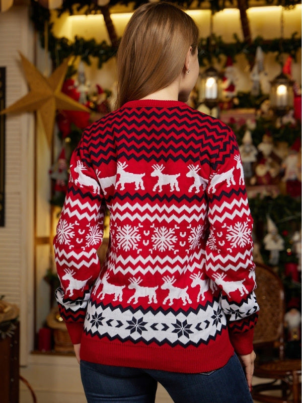 Sweaters- Reindeer Unisex Christmas Sweater for the Holiday Season- - Pekosa Women Clothing