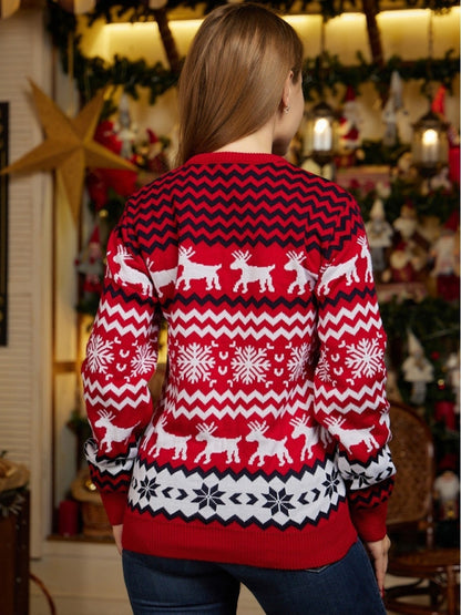 Sweaters- Reindeer Unisex Christmas Sweater for the Holiday Season- - Pekosa Women Clothing