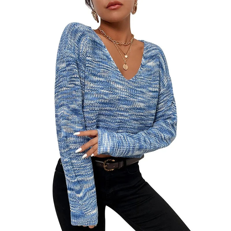 Sweaters- Trendy Fall Crop Soft Knit Sweater - Mix & Match with Any Outfit- - Pekosa Women Clothing