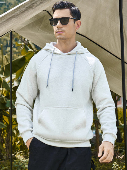 Sweatshirts- Essential Solid Men's Hooded Sweatshirt - Sport Hoodie- - Pekosa Women Clothing