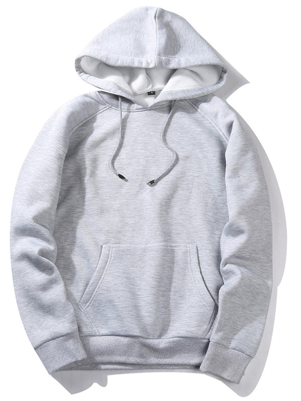 Sweatshirts- Essential Solid Men's Hooded Sweatshirt - Sport Hoodie- - Pekosa Women Clothing