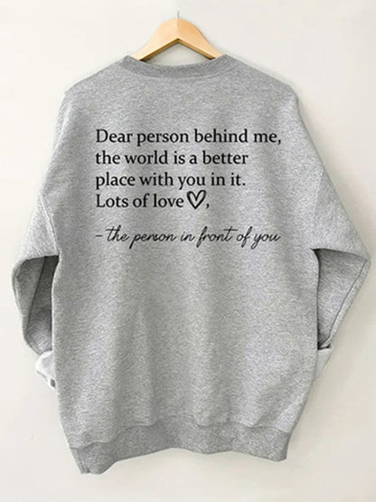 Sweatshirts- Inspiring 'You Are Enough' Print Sweatshirt - Sporty Crew Neck Pullover- - Pekosa Women Clothing