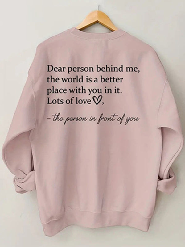 Sweatshirts- Inspiring 'You Are Enough' Print Sweatshirt - Sporty Crew Neck Pullover- - Pekosa Women Clothing