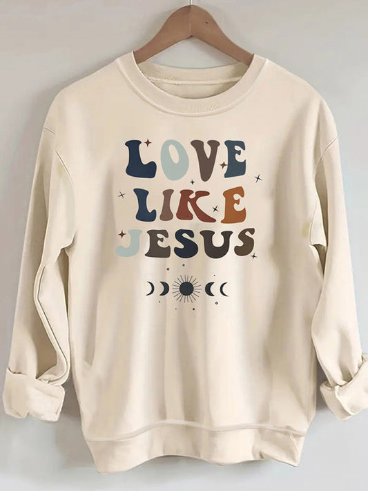 Sweatshirts- Love Jesus Women's Easter Holly Week Sweatshirt- Cracker khaki- Pekosa Women Fashion