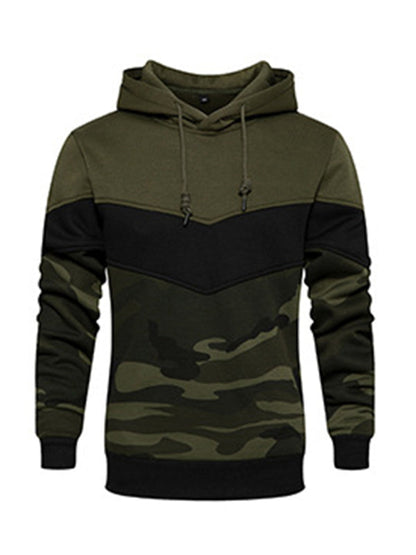 Sweatshirts- Military-Inspired Men's Sport Hooded Sweatshirt | Camouflage Hoodie- - Pekosa Women Clothing