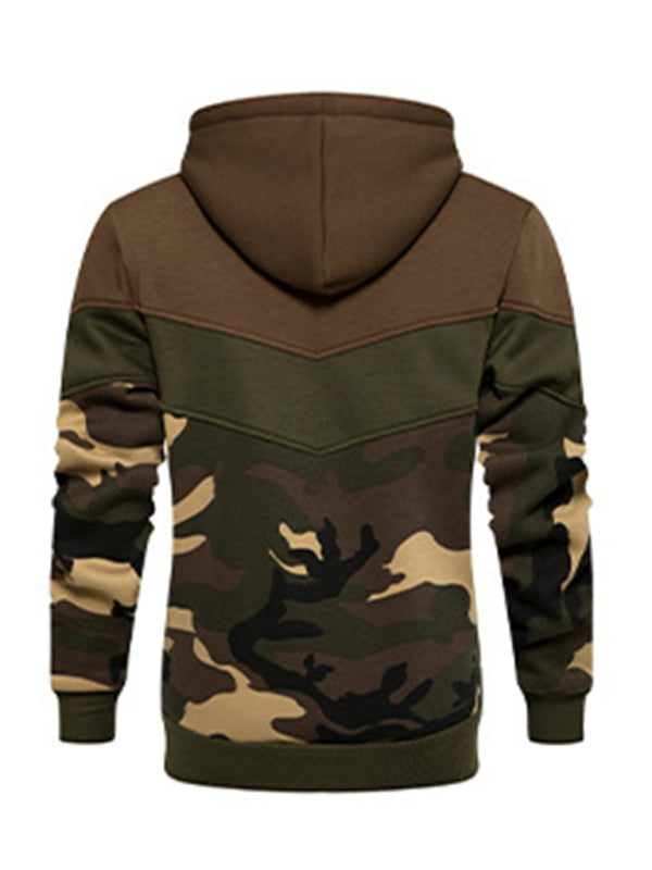 Sweatshirts- Military-Inspired Men's Sport Hooded Sweatshirt | Camouflage Hoodie- - Pekosa Women Clothing