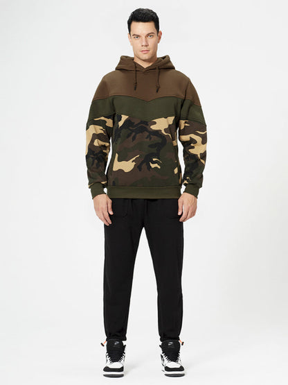 Sweatshirts- Military-Inspired Men's Sport Hooded Sweatshirt | Camouflage Hoodie- - Pekosa Women Clothing