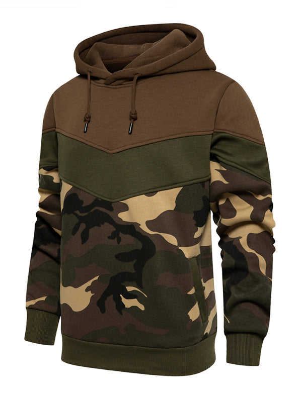 Sweatshirts- Military-Inspired Men's Sport Hooded Sweatshirt | Camouflage Hoodie- - Pekosa Women Clothing