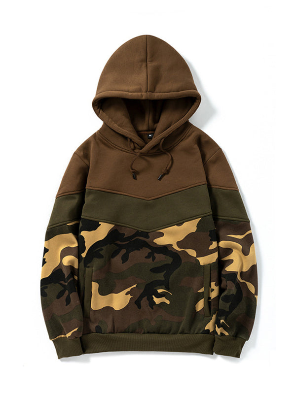 Sweatshirts- Military-Inspired Men's Sport Hooded Sweatshirt | Camouflage Hoodie- - Pekosa Women Clothing