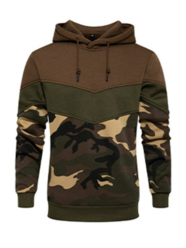 Sweatshirts- Military-Inspired Men's Sport Hooded Sweatshirt | Camouflage Hoodie- - Pekosa Women Clothing