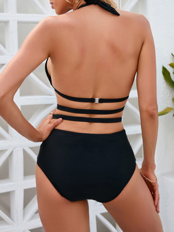 Swimwear- Be a Beach Bombshell in Our Wire-Free One Piece Swimsuit- - Pekosa Women Clothing