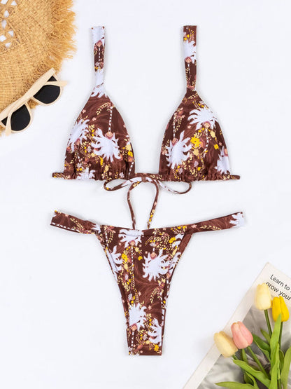 Soutien-gorge floral sans fil et micro bikini - Maillot de bain 2 pièces