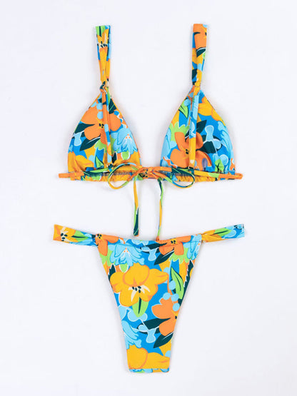 Soutien-gorge floral sans fil et micro bikini - Maillot de bain 2 pièces