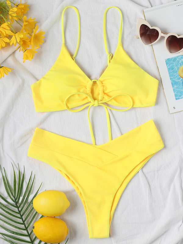 Swimwear- Leisure Bliss: 2 Piece Bikini Set - Stylish Swimwear for Women- - Pekosa Women Clothing